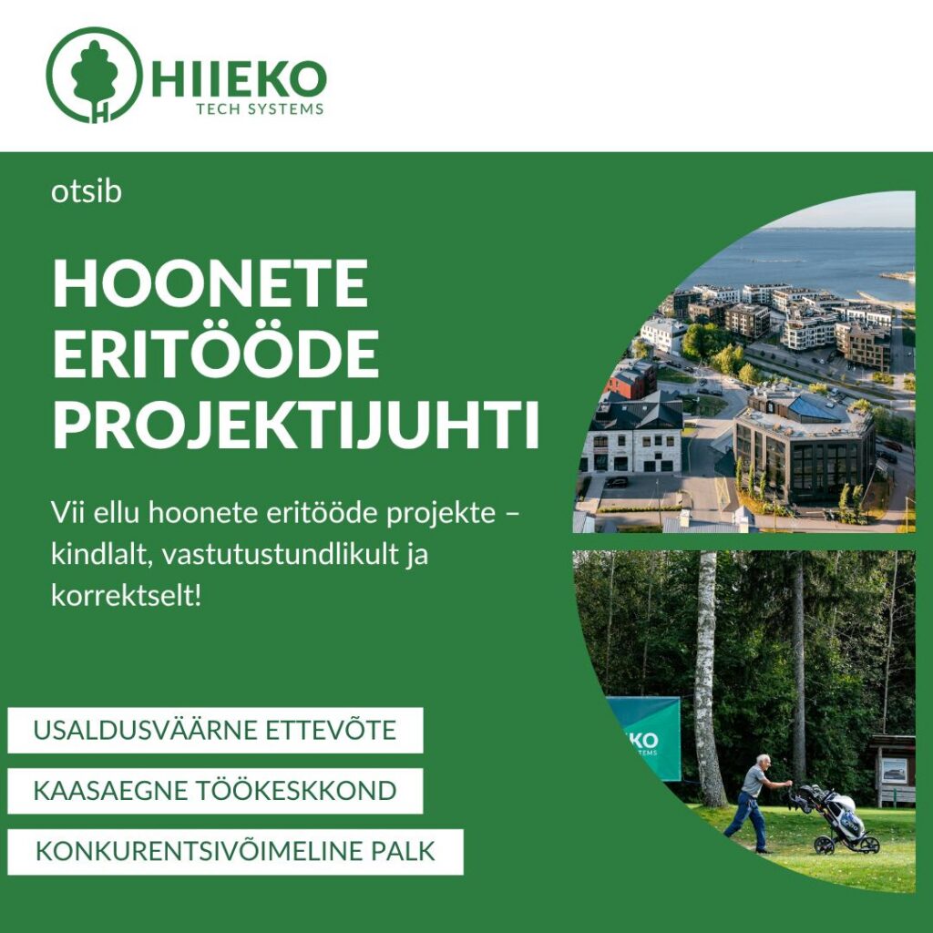 Tööpakkumine Hiieko eritööde projektijuht